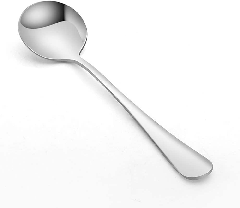 20 Piece Soup Spoon Round Stainless Steel Bouillon Spoons Round Spoons 6.7 inch