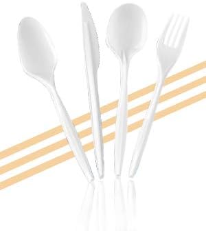 Settings Plastic Soup Spoons Heavy Duty Disposable Cutlery, 1000 Count | Bulk white utensils for chili, stew, parties, weddings, catering & restaurants; BPA free deep bowl won't bend in broth