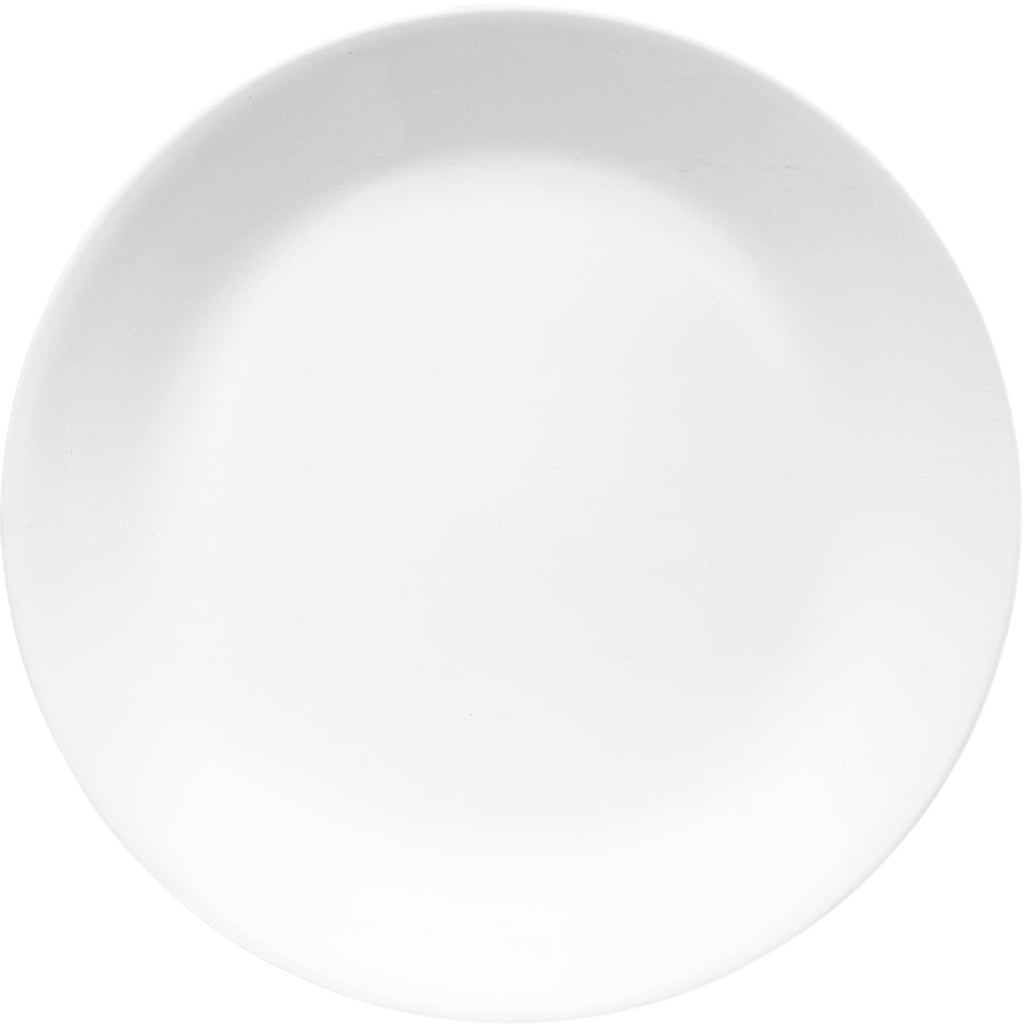 Corelle Vitrelle 4-Pieces 10.25" Glass Dinner Plates Chip & Crack Resistant Glass Dinnerware Set Plates, Winter Frost White