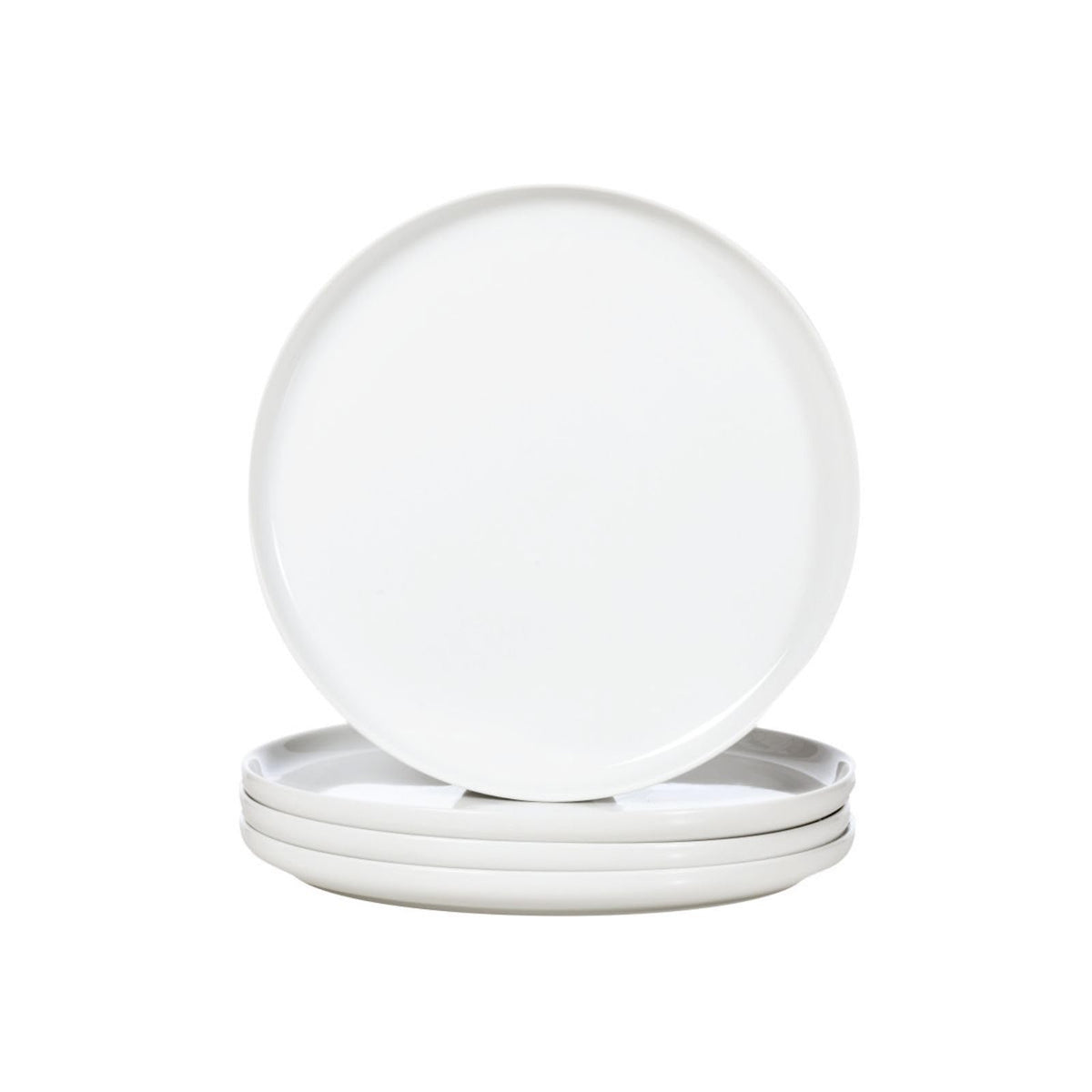 White Dinner Plates Set of 6, Porcelain Salad Plates 9 Inch, Modern Kitchen Plate, Round Serving Dishes, Microwave and Dishwasher Safe, Scratch Resistant, Smooth Glaze