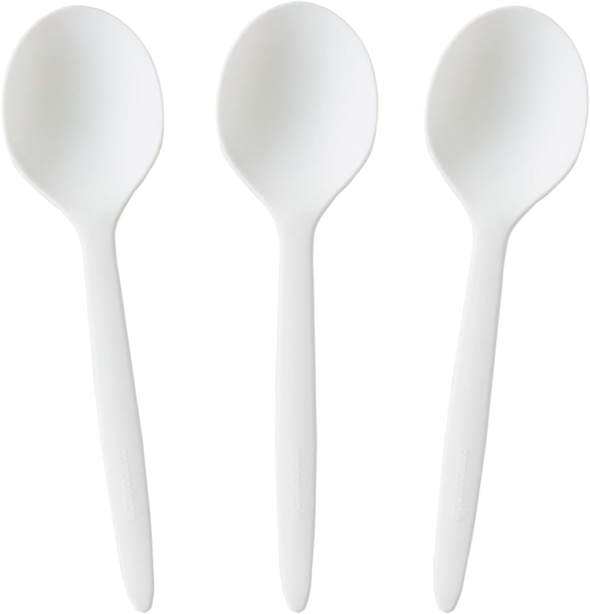 GreenWorks 100 Count 6.5" Large Compostable Soup Spoons,BPI Certified Heavy Duty Disposable Cutlery Soup Spoons