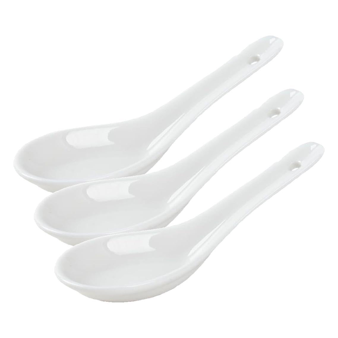 Soup Spoons, 6pcs Sturdy Asian Ceramic Spoons | Ceramic Soup Spoons, Proper for Pho Miso Wonton Ramen Dumpling Macaron, Dishwasher Safe, Oven Safe