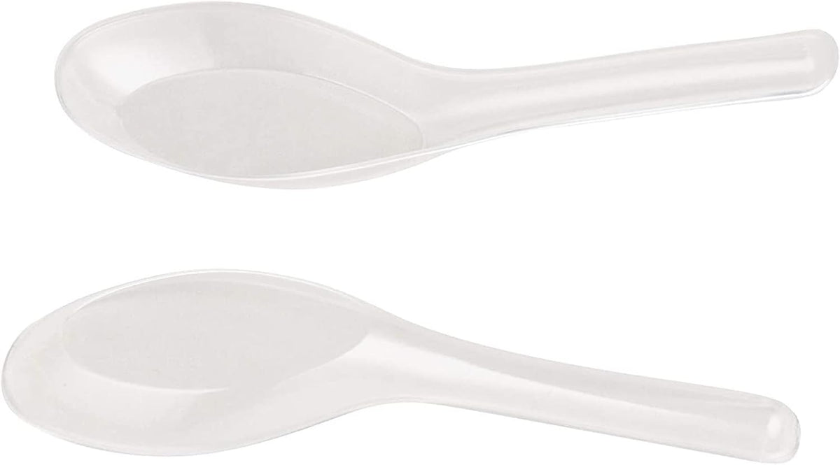 Juvale Plastic Soup Spoons - 200-Pack Clear Plastic - Disposable Asian Soup Spoons for Ramen & Pho, Bulk Clear Utensils