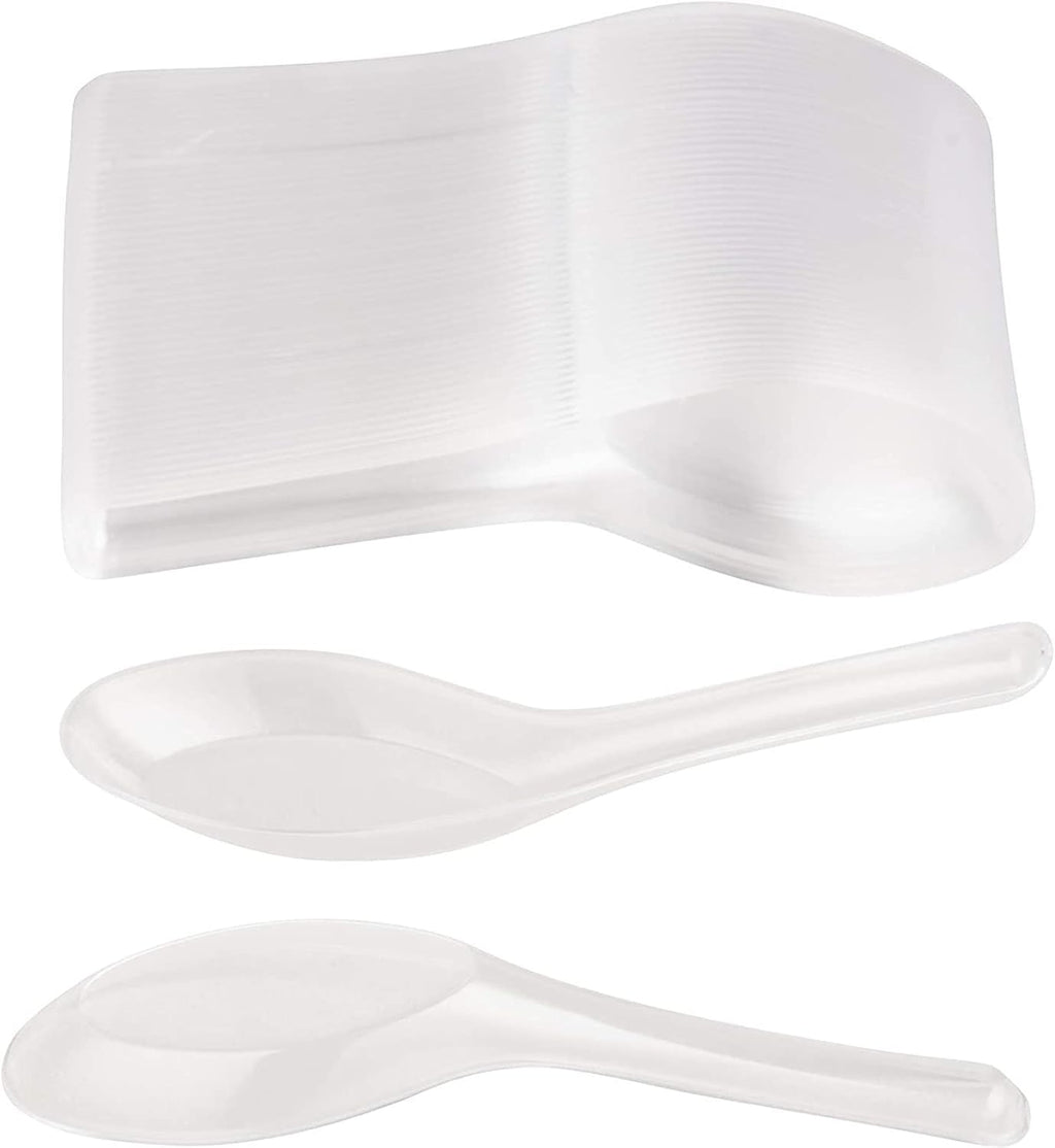 Juvale Plastic Soup Spoons - 200-Pack Clear Plastic - Disposable Asian Soup Spoons for Ramen & Pho, Bulk Clear Utensils