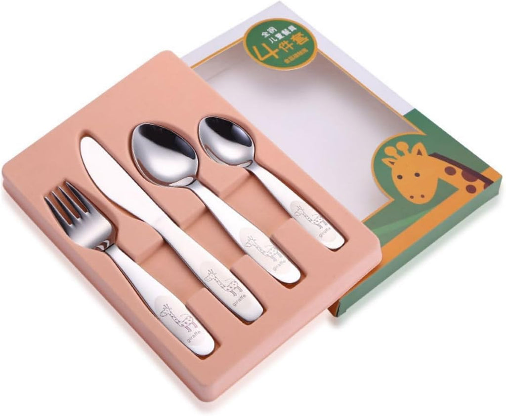 Kitchen The cooking Tool Accessories 304不锈钢刀叉勺子 便携式可爱甜品勺搅拌勺餐具礼品套装