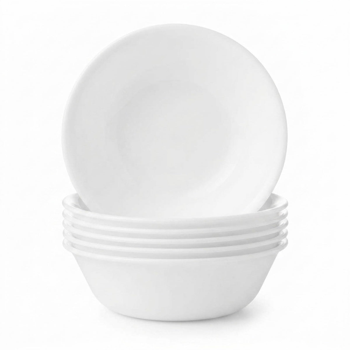Corelle Vitrelle 28-oz Soup/Cereal Bowls Set of 6 Chip & Crack Resistant Dinnerware Bowls for Soup, Ramen, Cereal and More, Triple Layer Glass, Winter Frost White