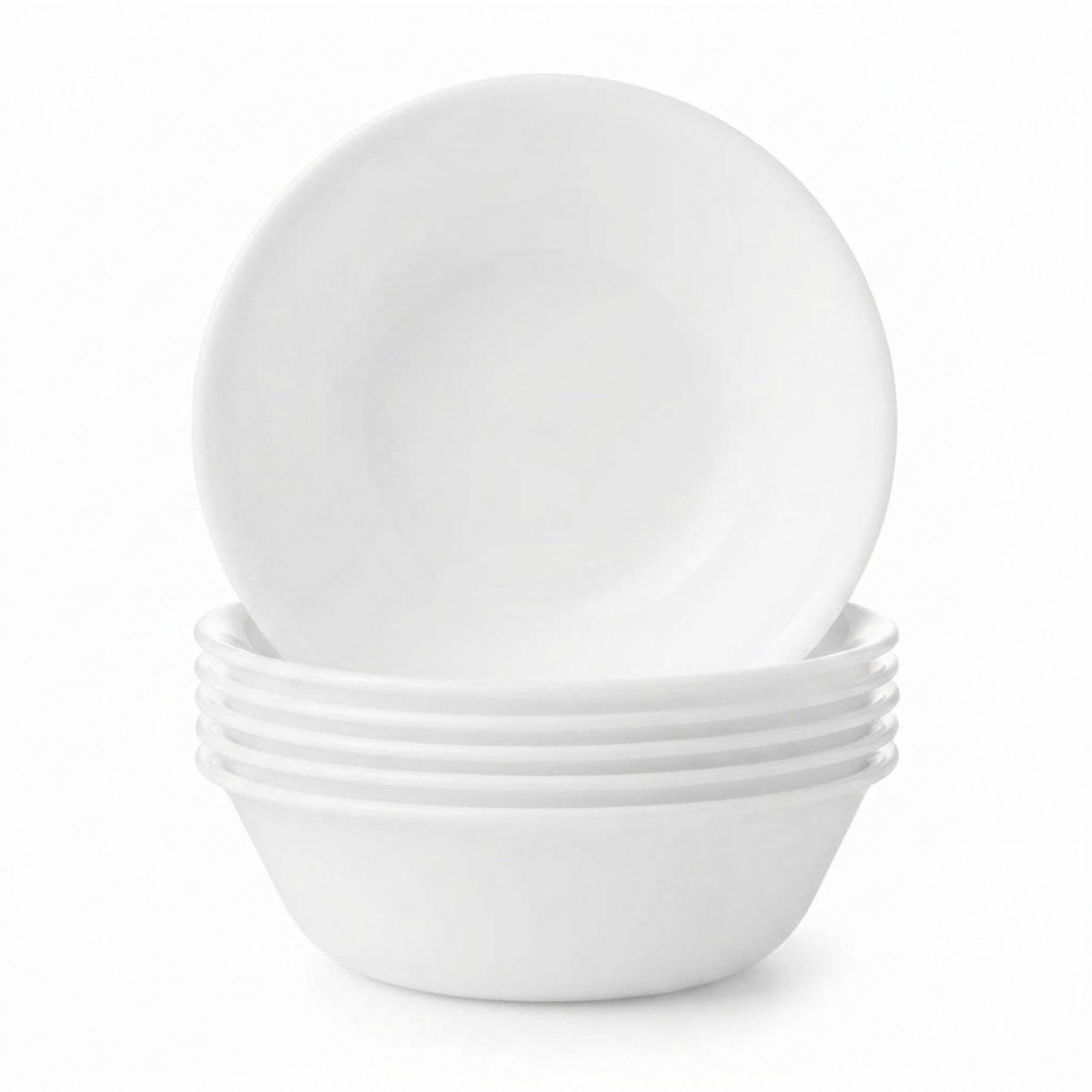 Corelle 4-Pc Versa Bowls for Pasta Salad and More, Service for 4, Durable and Eco-Friendly 30-Oz, Compact Stack Bowl Set, Microwave and Dishwasher Safe, White
