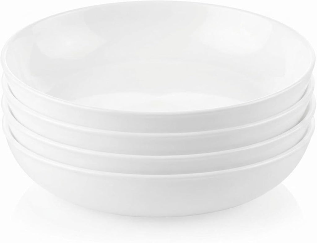 Corelle 4-Pc Versa Bowls for Pasta Salad and More, Service for 4, Durable and Eco-Friendly 30-Oz, Compact Stack Bowl Set, Microwave and Dishwasher Safe, White