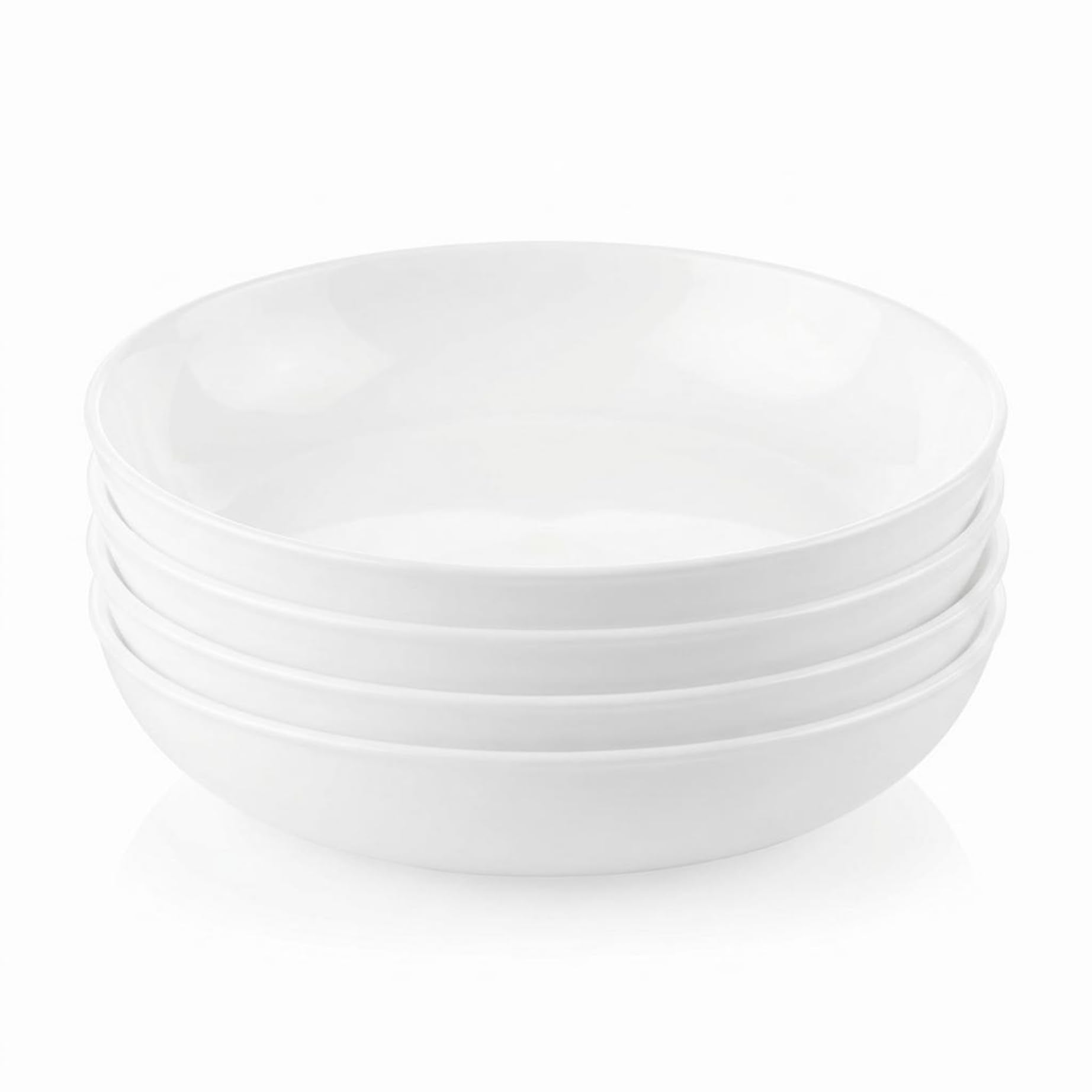 Corelle Vitrelle 28-oz Soup/Cereal Bowls Set of 6 Chip & Crack Resistant Dinnerware Bowls for Soup, Ramen, Cereal and More, Triple Layer Glass, Winter Frost White
