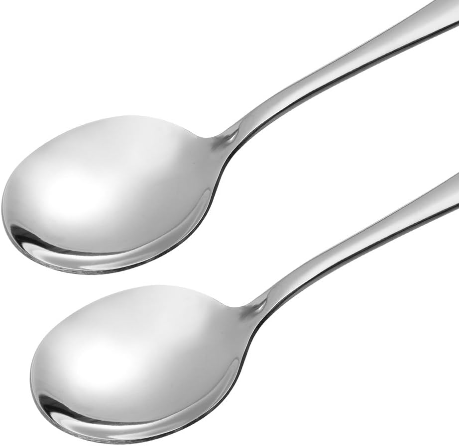 Eslite Large Soup Spoons/Stainless Steel Bouillion Spoons,12-Piece,7.7 Inches