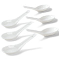 Soup Spoons, 6pcs Sturdy Asian Ceramic Spoons | Ceramic Soup Spoons, Proper for Pho Miso Wonton Ramen Dumpling Macaron, Dishwasher Safe, Oven Safe