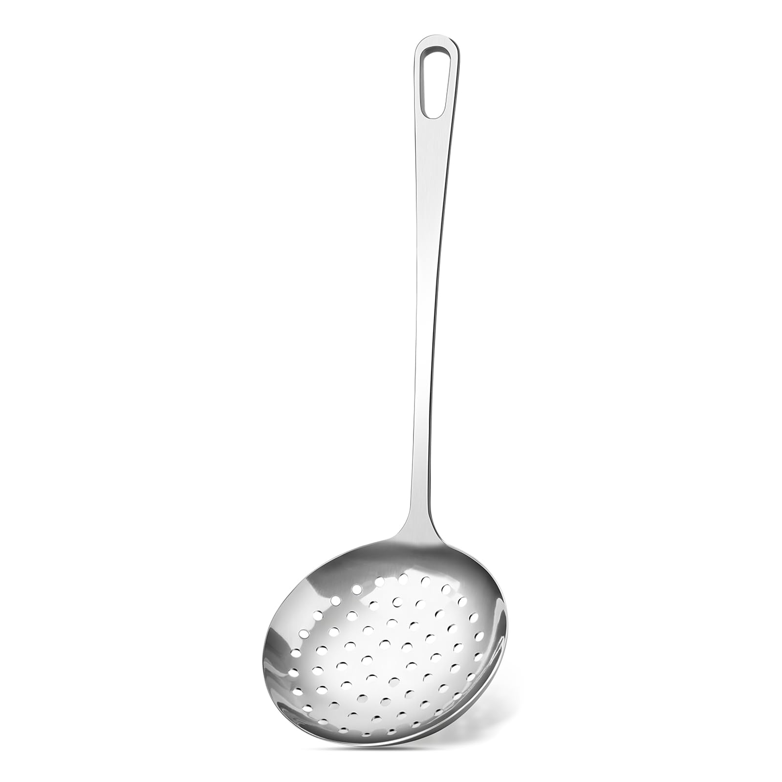 2 Pcs Stainless Steel Cooking Spoons Set, Solid & Slotted Metal Serving Spoons, Heavy Duty Sturdy Large Soup Ladle, High Heat Resistant Kitchen Cooking Utensils for Mixing, Stirring, Easy to Clean