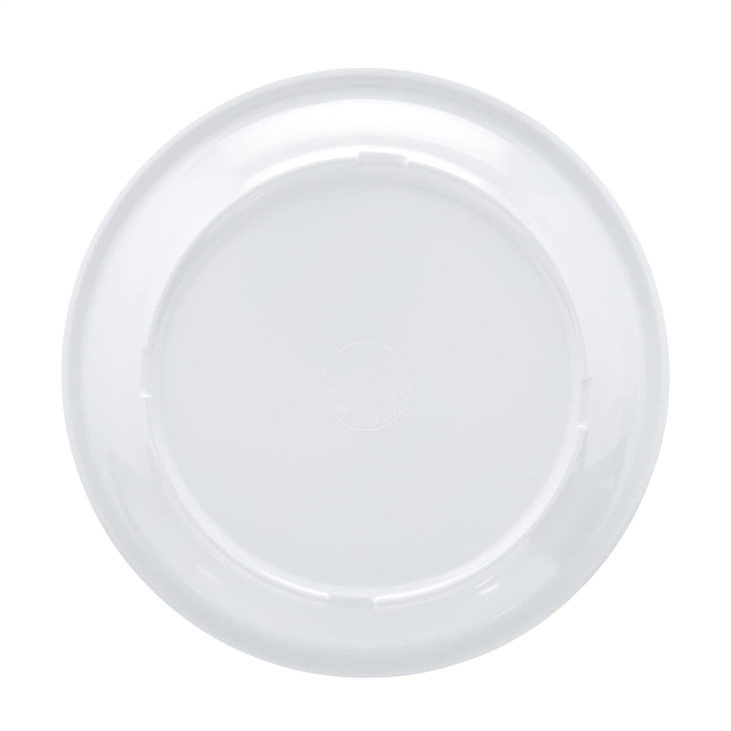 Amazon Basics Melamine Plastic Plate, Dishwasher Safe, BPA Free, 6 Piece Set, 9 in, White