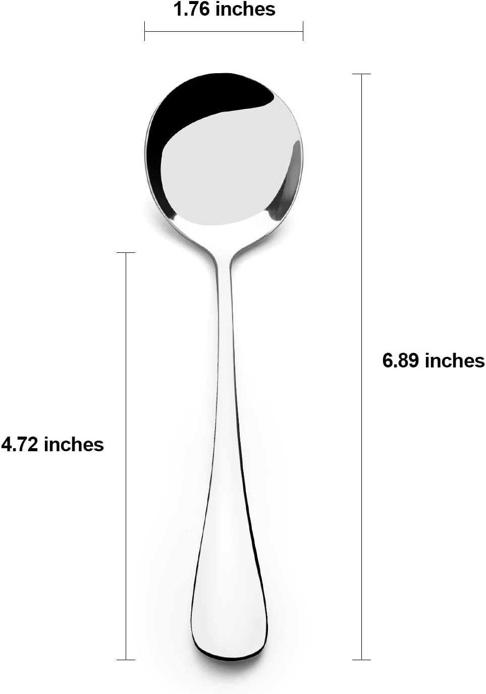 Soup Spoons, Wholesale Spoons Silverware, Round Stainless Steel Spoon Set of 8