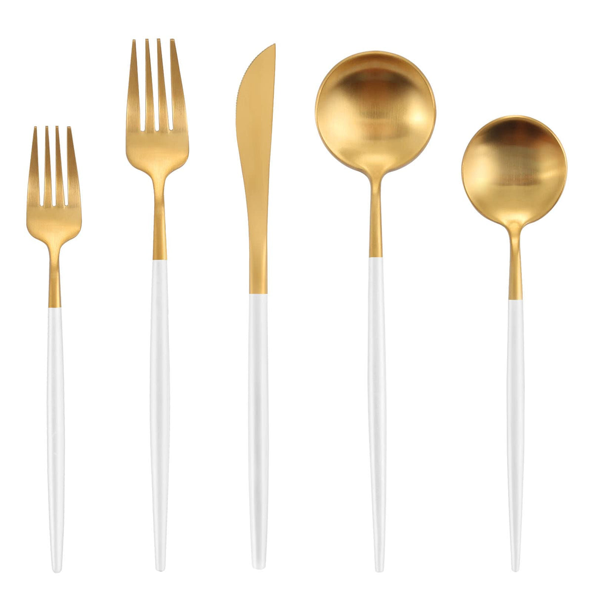 Matte Silverware Set, Oliviola 40-Piece Stainless Steel Flatware Cutlery Set Service for 8, Satin Finish Kitchen Utensil Set, Dishwasher Safe