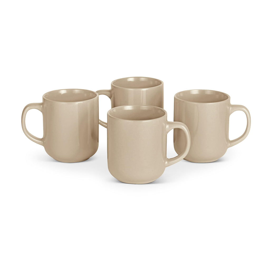 Amazon Basics Glazed Stoneware Dinner Plates, Ceramic 4-Piece Set, Microwave, Dishwasher and Freezer-Safe, 10.5 in., Olive