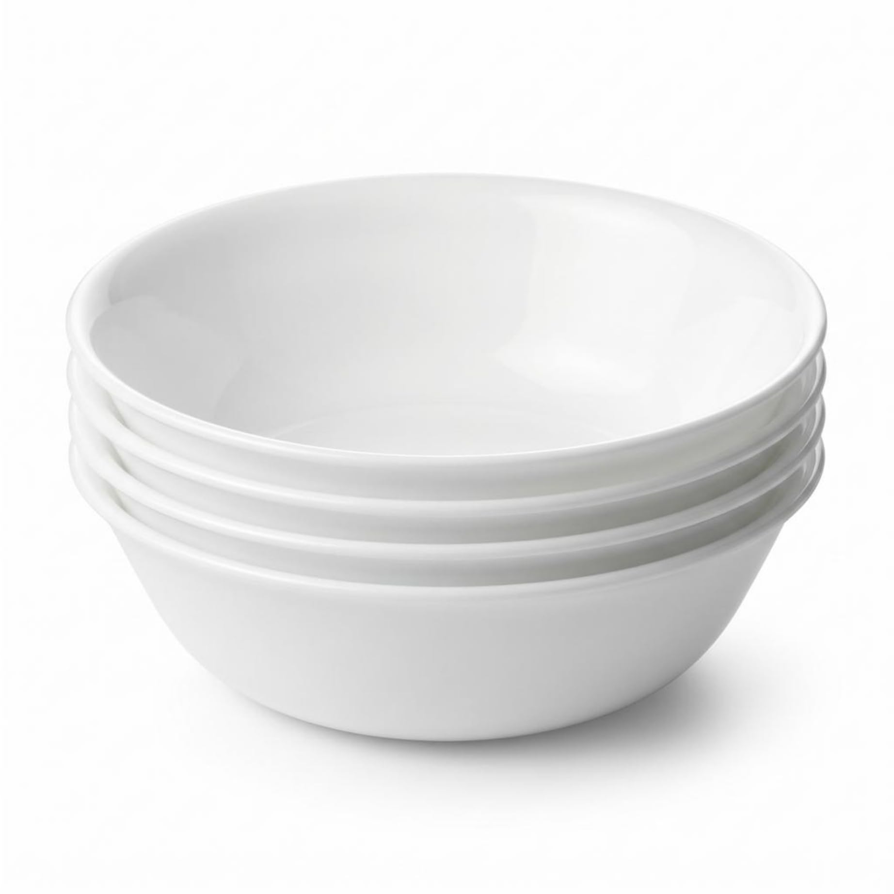 Corelle 4-Pc Versa Bowls for Pasta Salad and More, Service for 4, Durable and Eco-Friendly 30-Oz, Compact Stack Bowl Set, Microwave and Dishwasher Safe, White