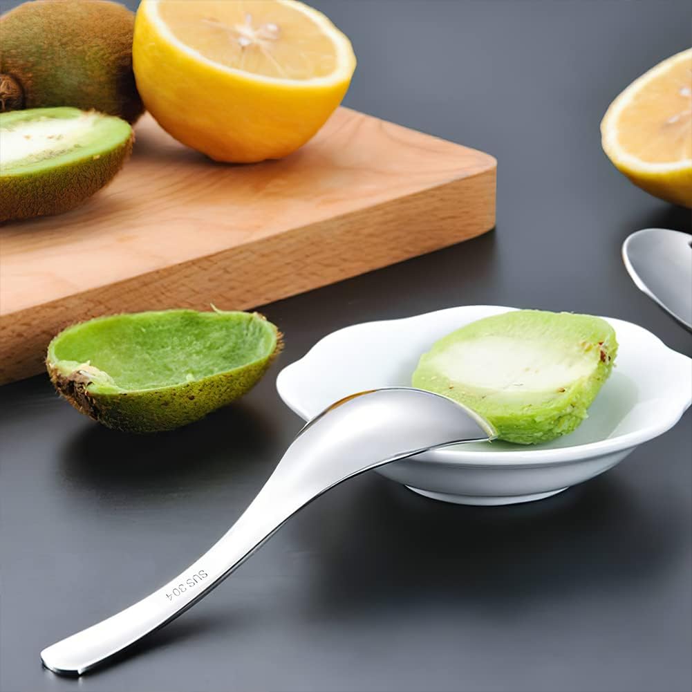 AOOSY Soup Spoons,Stainless Steel Korean Spoons Asian Soup Spoon, Set of 6 | Heavy Duty Thick Short Handle Ramen Spoon for Soup Cereals Dessert,6.3 In