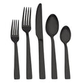 O.C.E. Matte Black Silverware Set, Stainless Steel Flatware Set, 20-Piece Tableware Cutlery Set Service for 4, Satin Finish Tableware Utensils Set, Dishwasher Safe (Starry Pink)