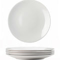 White Bone China Dinner Plates 10.5 Inch Set of 6 Microwave Dishwasher Safe | Great for daily dining, holiday gatherings & restaurants. lightweight bone china. Not for oven or steamer