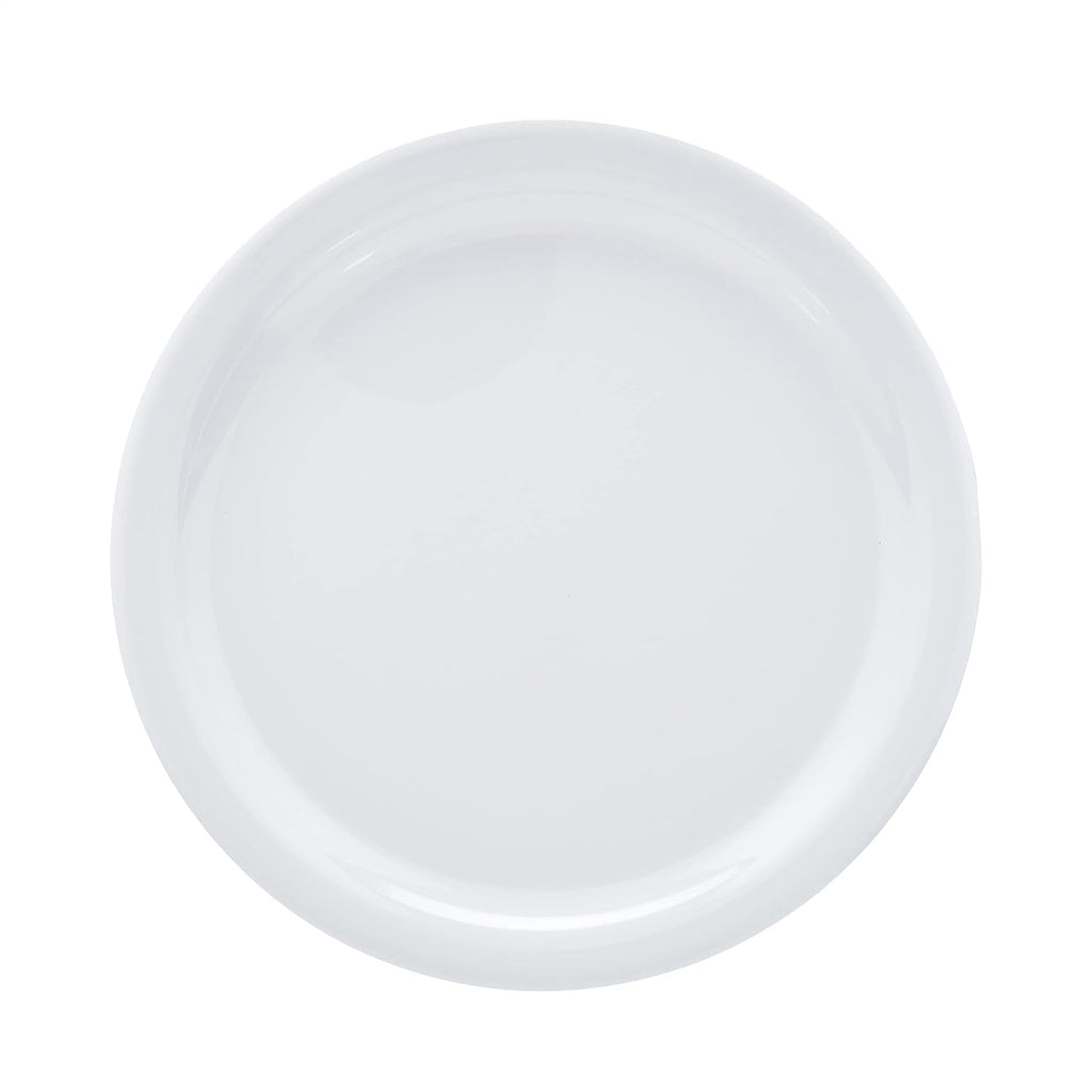 Amazon Basics Melamine Plastic Plate, Dishwasher Safe, BPA Free, 6 Piece Set, 9 in, White