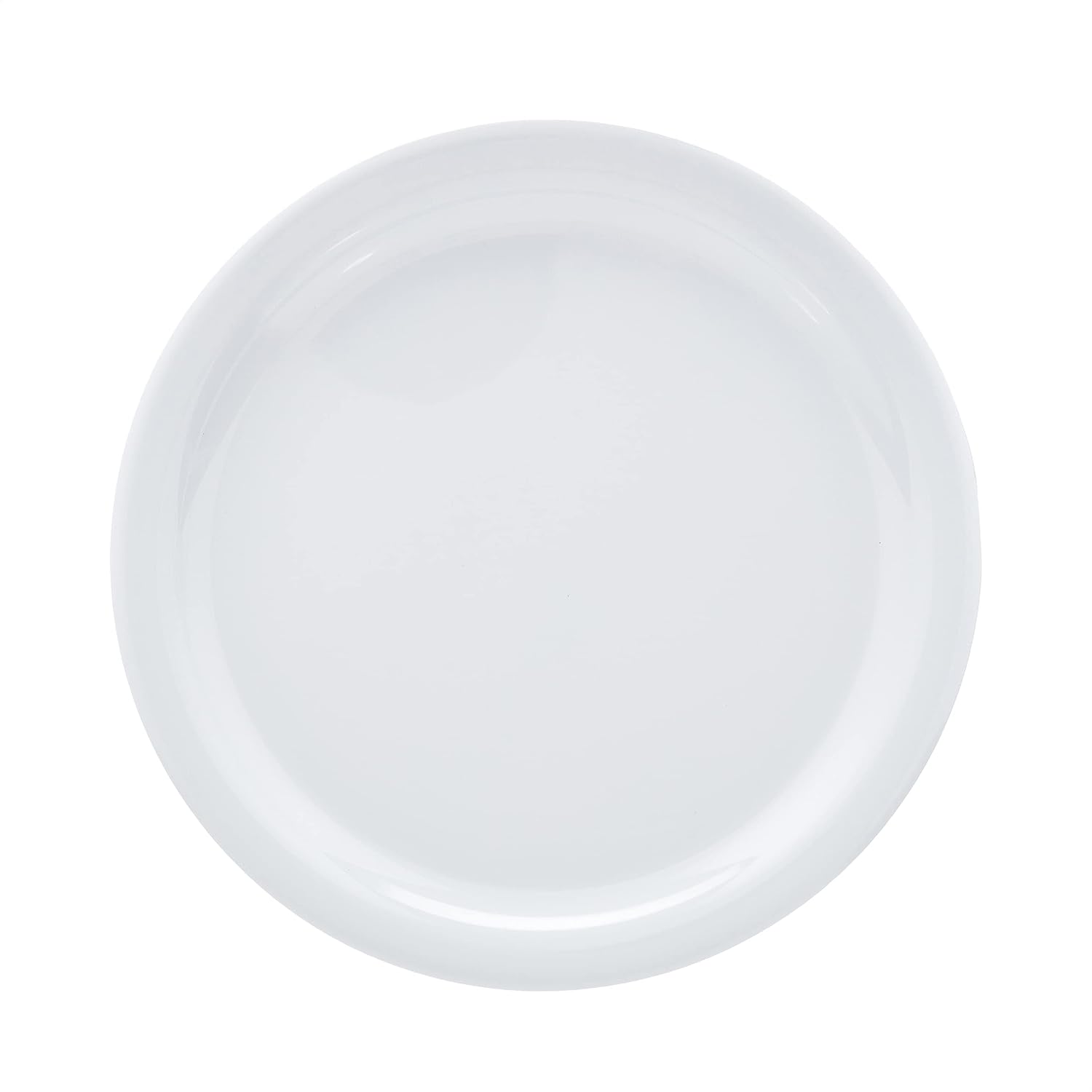 Amazon Basics Melamine Plastic Plate, Dishwasher Safe, BPA Free, 6 Piece Set, 9 in, White