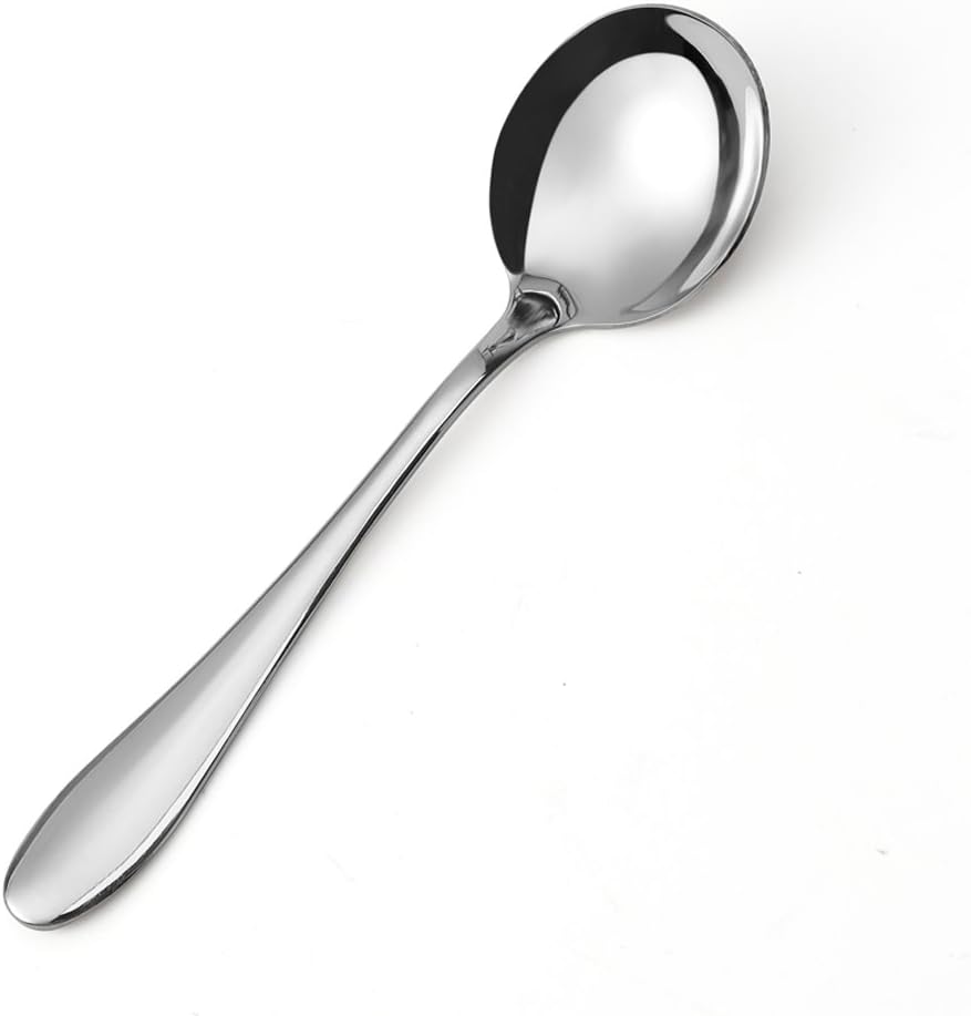Eslite Large Soup Spoons/Stainless Steel Bouillion Spoons,12-Piece,7.7 Inches