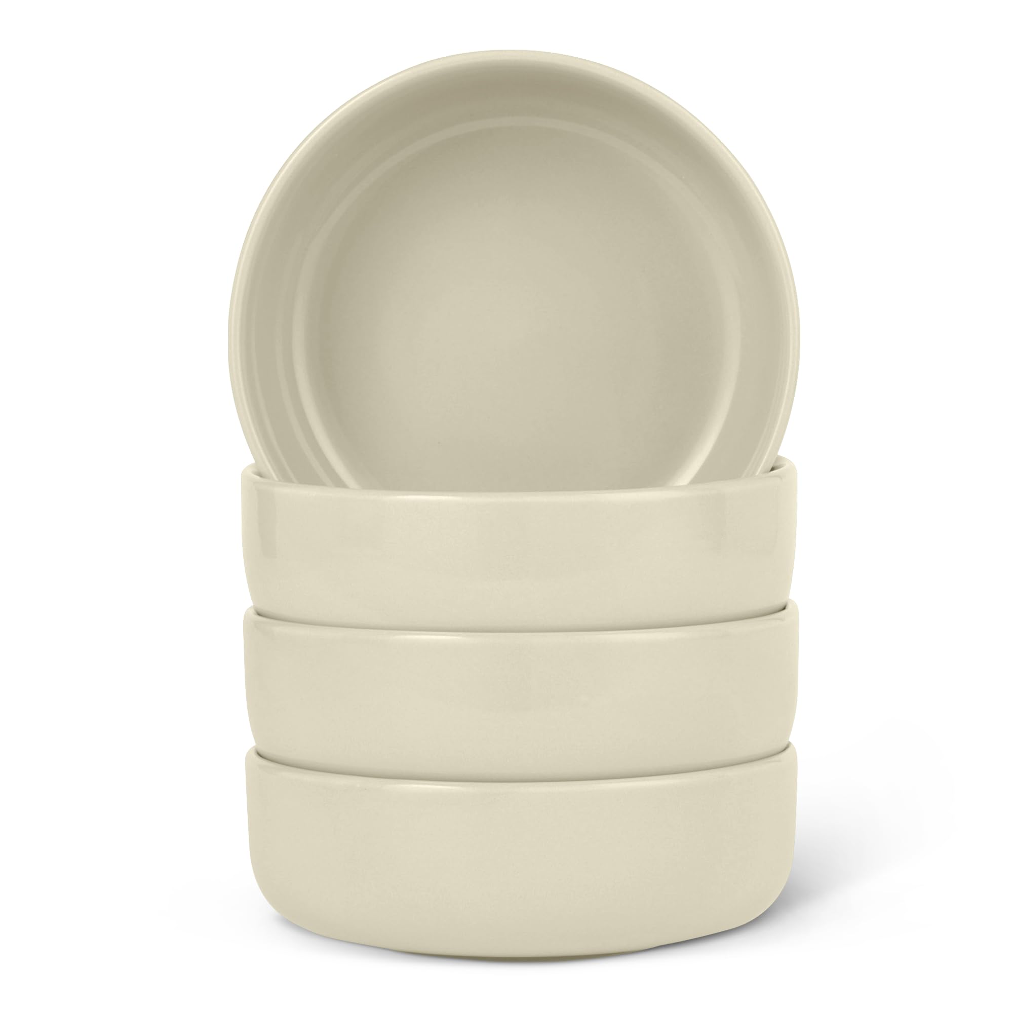Amazon Basics Glazed Stoneware Dinner Plates, Ceramic 4-Piece Set, Microwave, Dishwasher and Freezer-Safe, 10.5 in., Olive