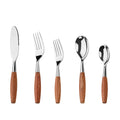 Wood Handle Silverware Sets for 6(30 Piece) Cutlery Set Utensils Sets Flatware Unique Modern 18 8 Stainless Steel Dinnerware Tableware Include Knives/Forks/Spoons Dishwasher Safe Polished