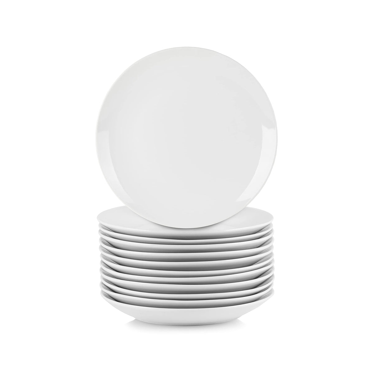 10 Strawberry Street 10.5" Catering Round Dinner Plate, Set of 12 , White