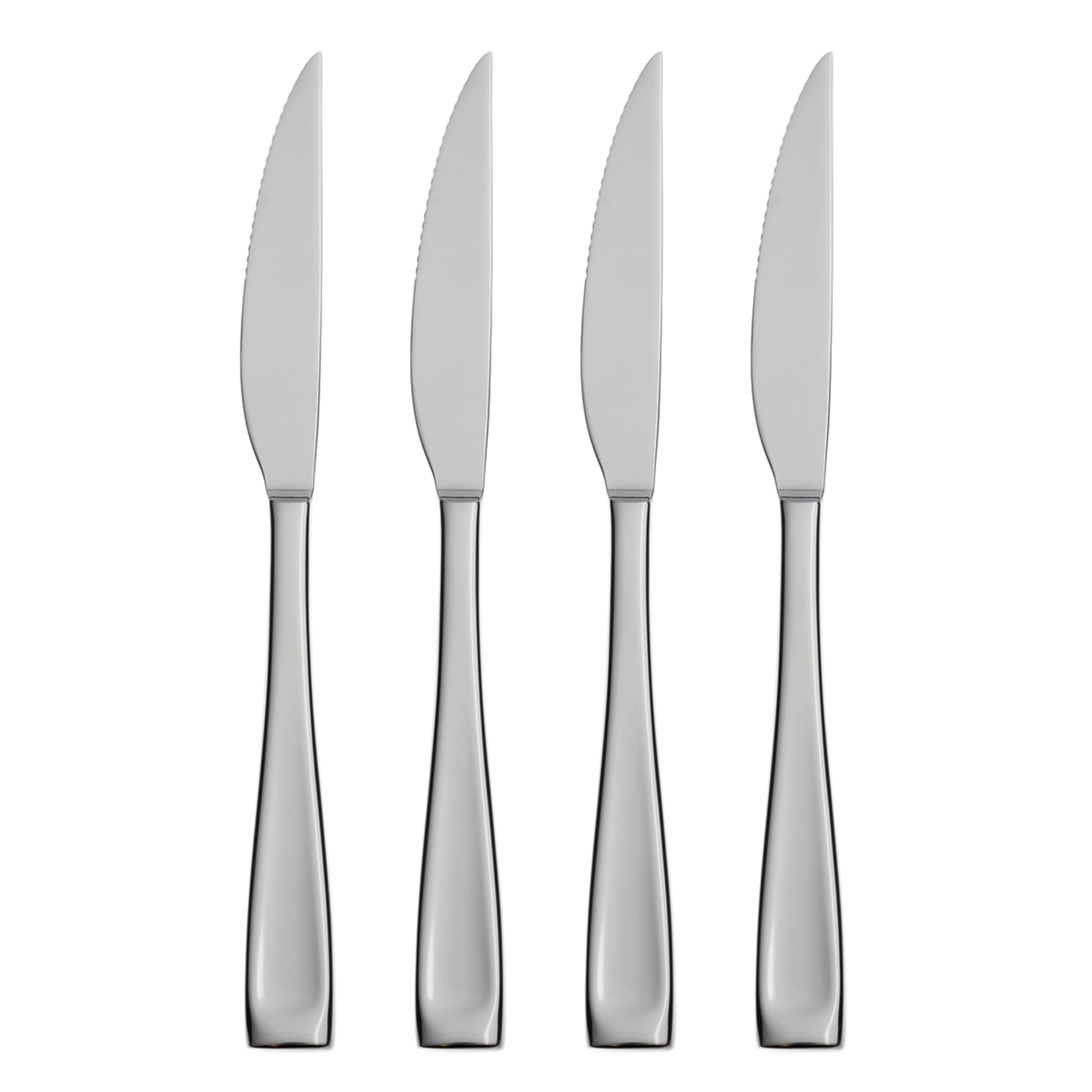 Oneida Moda Soup Spoons Silverware Set for 4, Flatware | mirror finish, dishwasher safe | great for soup, cutlery set, utensil set, rust resistant, kitchen essentials