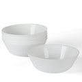Martha Stewart Opalton Dinner Plates 6-Piece 10-Inch Plate Set – Chip and Break Resistant Opal Glass Plates - White