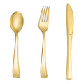 160PCS Gold Plastic Silverware, Disposable Plastic Cutlery/Utensils | Heavy Duty Flatware Kit , 80 Forks, 40 Spoons, 40 Knives , for Party, Wedding, Birthday & Everyday Use