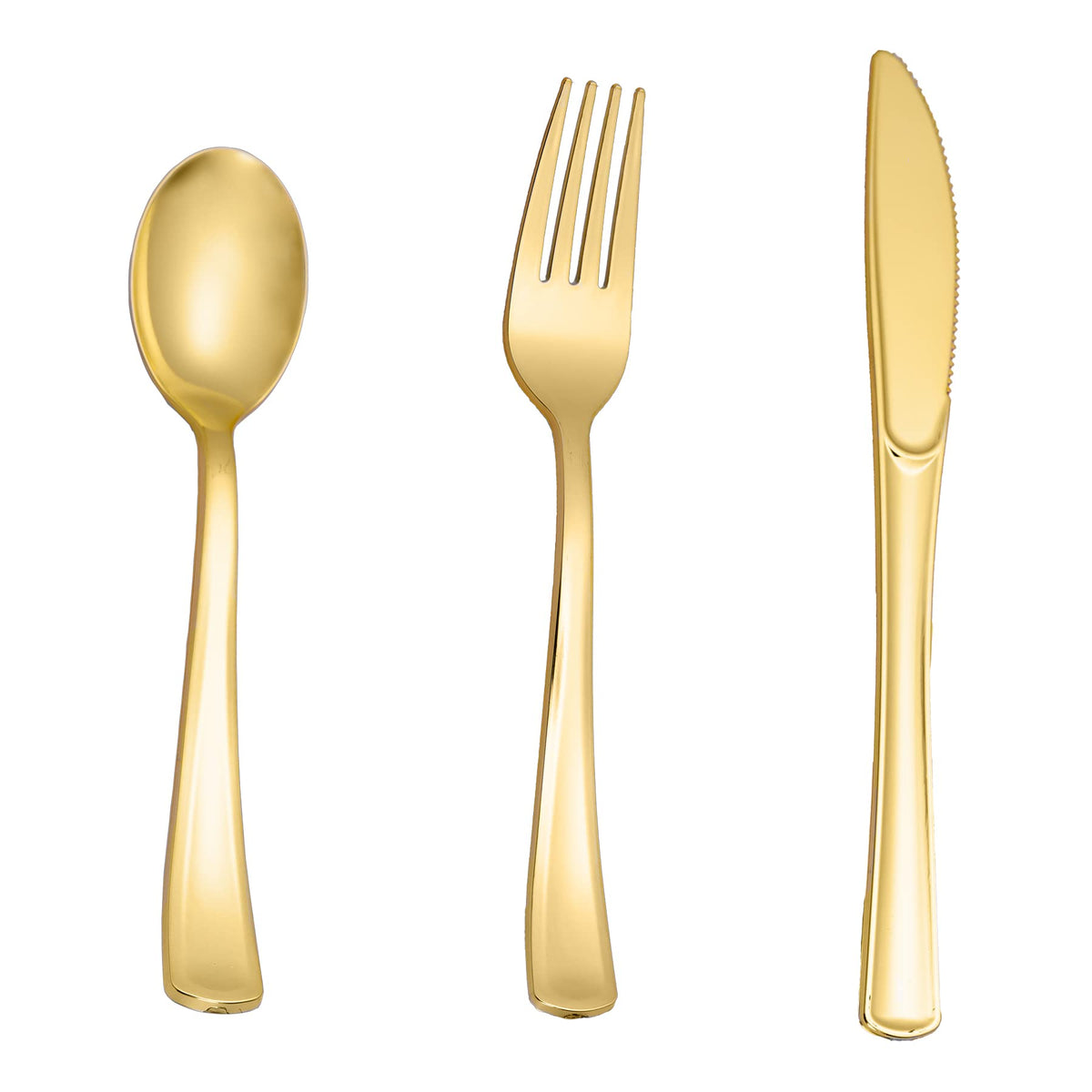 160PCS Gold Plastic Silverware, Disposable Plastic Cutlery/Utensils | Heavy Duty Flatware Kit , 80 Forks, 40 Spoons, 40 Knives , for Party, Wedding, Birthday & Everyday Use