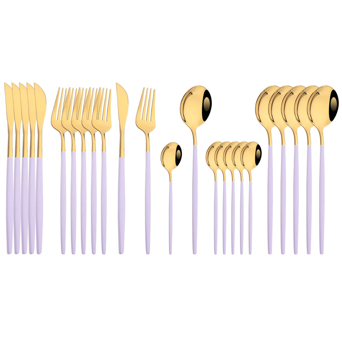 JASHII 24 Pieces Silverware Flatware Cutlery Set, Stainless Steel Tableware Silverware-Service for 6 Dishwasher Safe Full Set Flatware Durable (Silver)