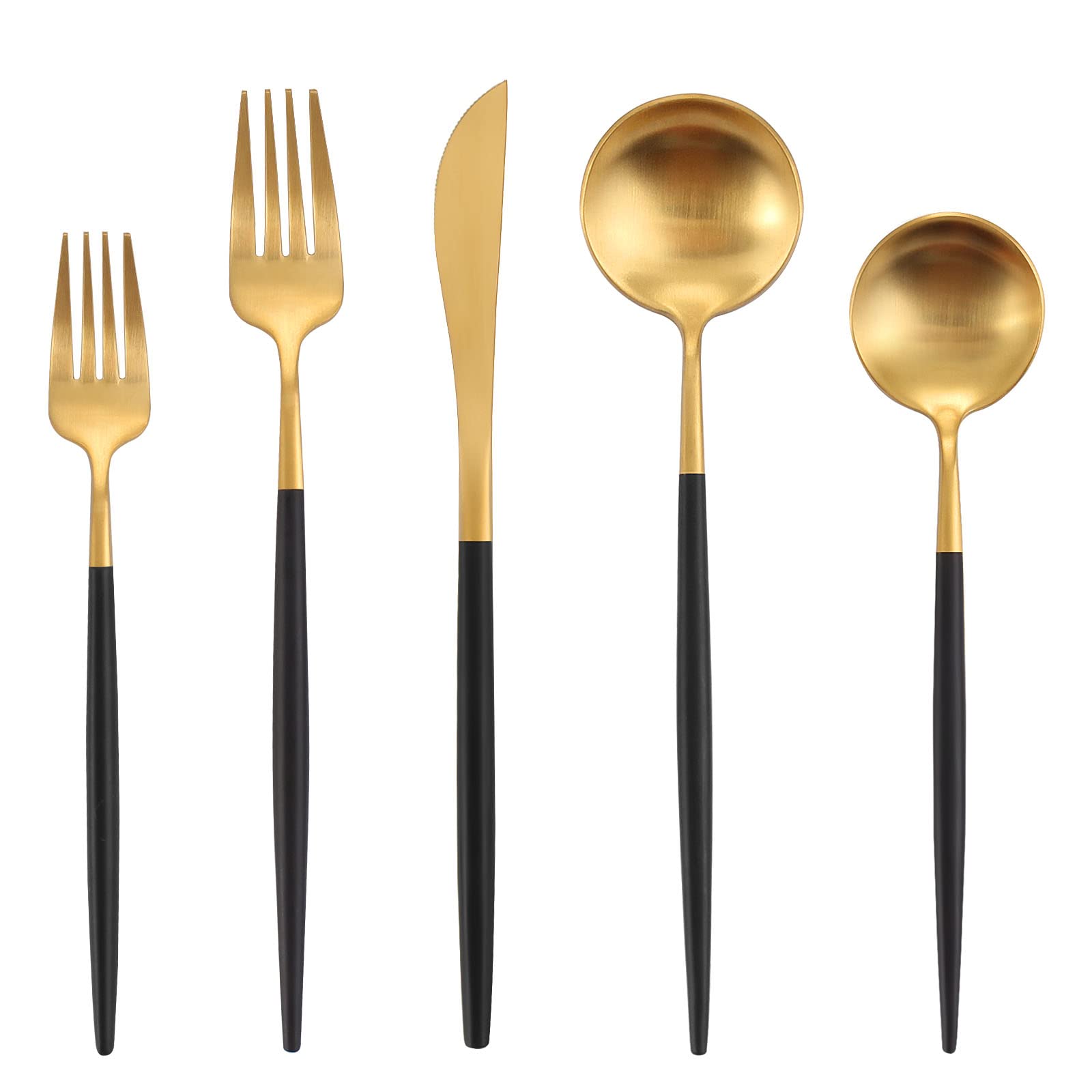 Matte Silverware Set, Oliviola 40-Piece Stainless Steel Flatware Cutlery Set Service for 8, Satin Finish Kitchen Utensil Set, Dishwasher Safe