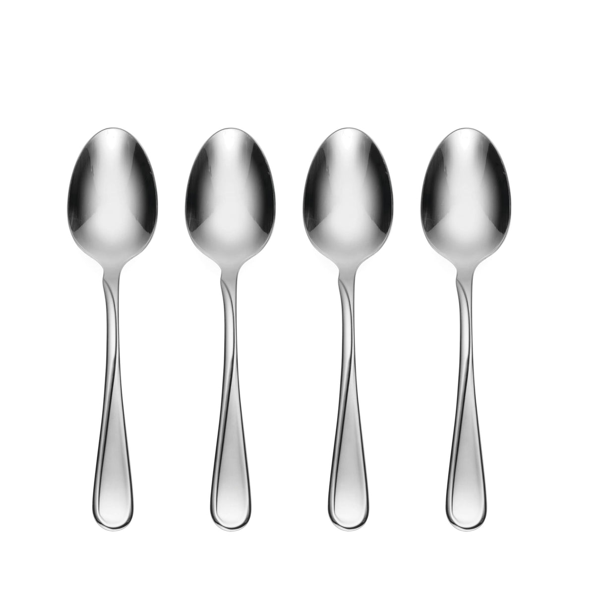 Oneida Flight Dinner Spoons Silverware Set for 4, Flatware | 18/0 stainless steel, mirror finish | dishwasher safe | great for soup or everyday dining, cutlery set