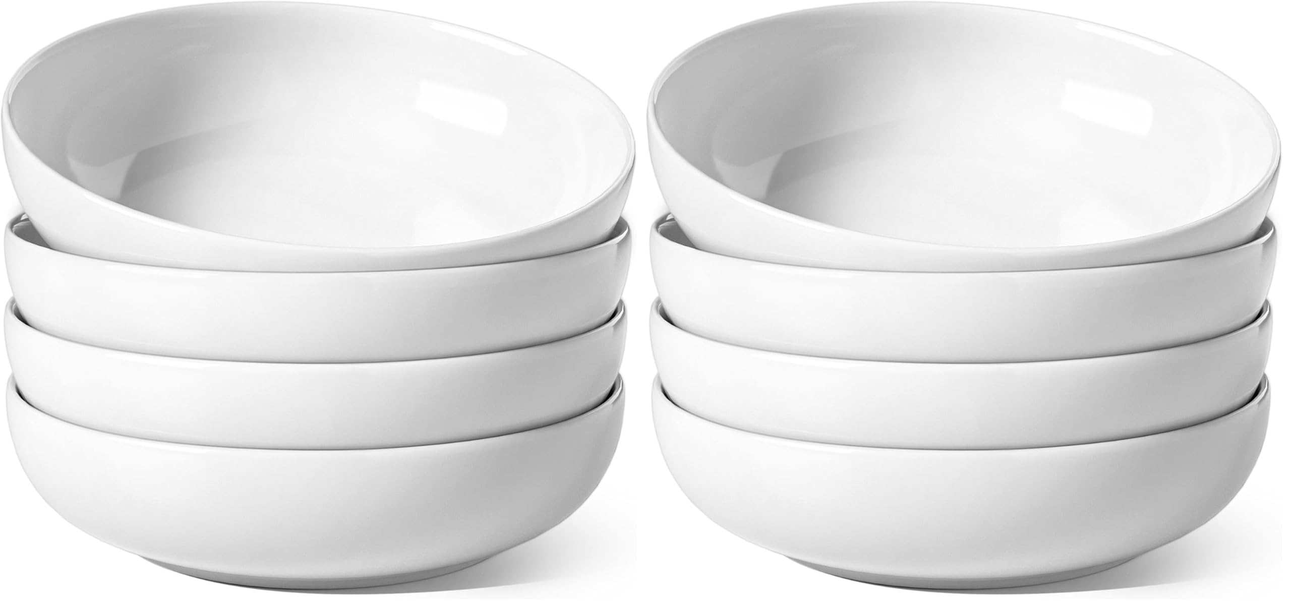 LE TAUCI Pasta Bowls 45 oz, Salad Bowls Set for Serving Soup, Pasta, Noodle, Dinner, Large Kitchen Bowl Plates, Microwave Safe - 8.5 Inch, Set of 4, White