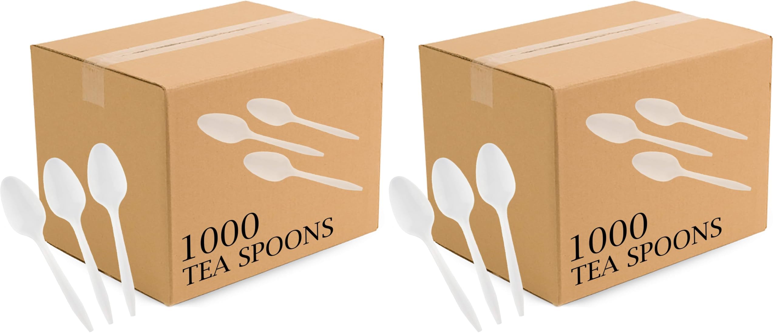 Plasticpro Cutlery Plastic Soup Spoons Medium Weight Disposable Silverware (White,1000 Soup Spoons)