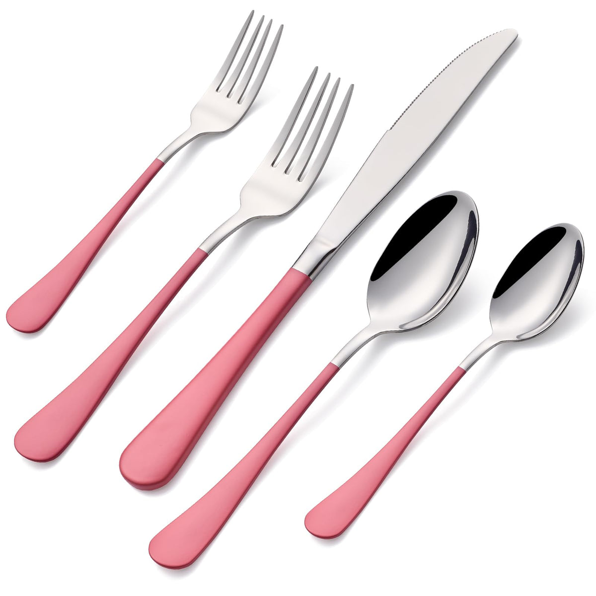 20-Pieces Green and Black Silverware Sets for 4,Green Handle Stainless Steel Cutlery Set, Include Forks Spoons and Knives Set, Dishwasher Safe Utensil Sets for Home Restaurant
