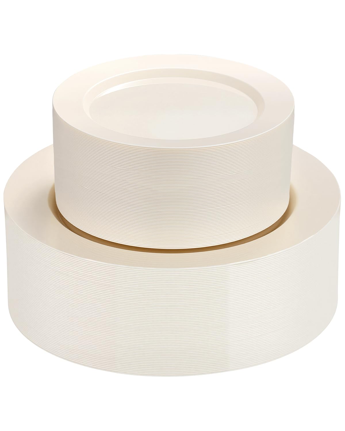200PCS Gold Plastic Plates, Heavy Duty Disposable Gold Plates | 100 10.25 inch Dinner Plates and 100 7.5 inch Dessert Plates for Party, Holiday, Wedding, Thanksgiving