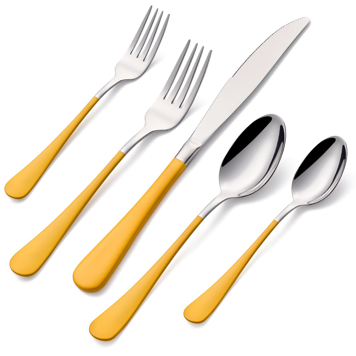 20-Pieces Green and Black Silverware Sets for 4,Green Handle Stainless Steel Cutlery Set, Include Forks Spoons and Knives Set, Dishwasher Safe Utensil Sets for Home Restaurant
