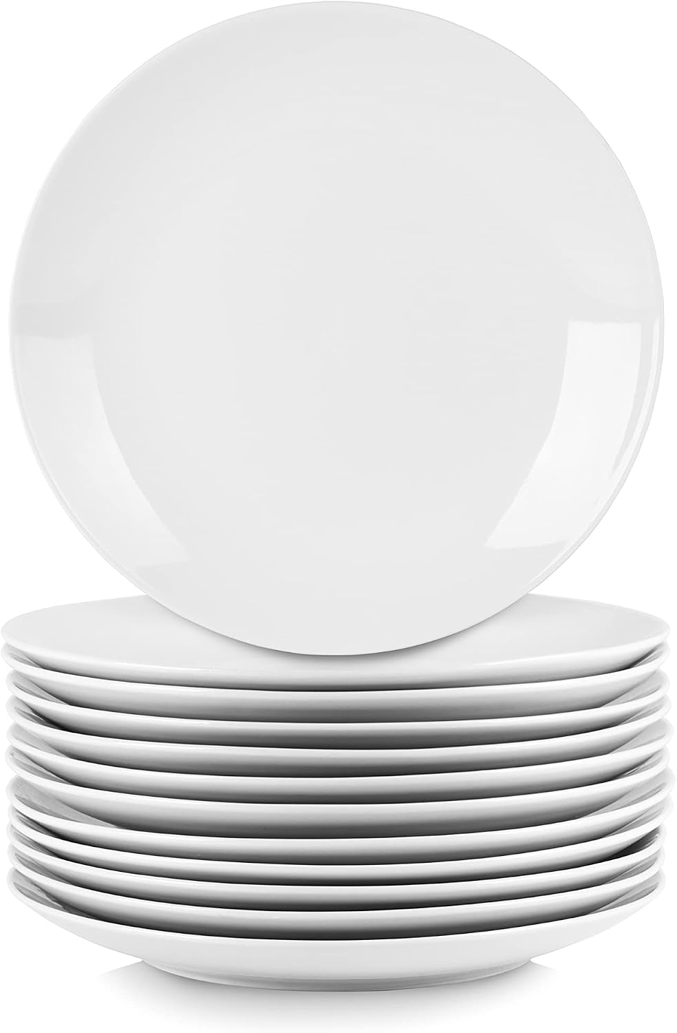 10 Strawberry Street 10.5" Catering Coupe Dinner Plate, Set of 12,White