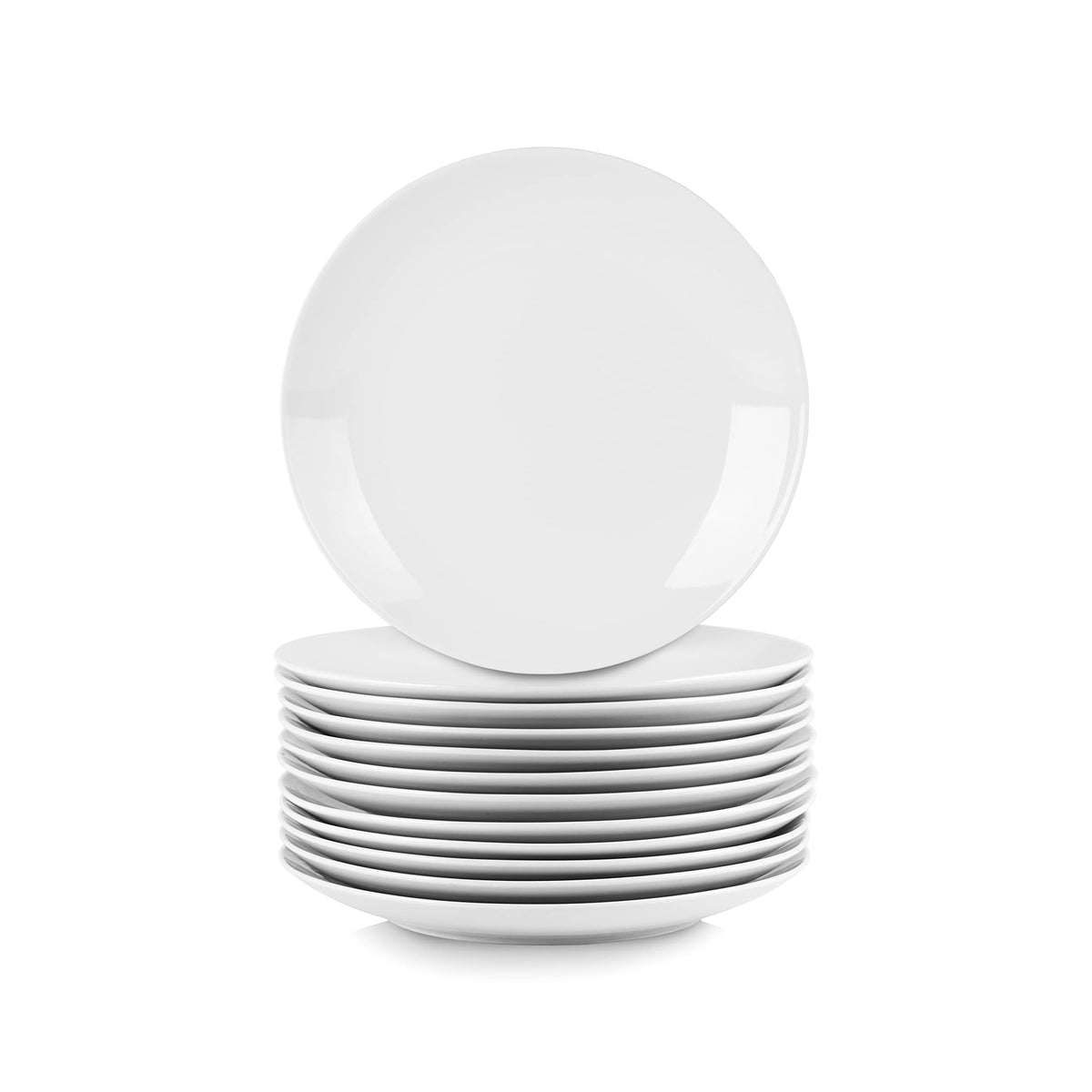 10 Strawberry Street 10.5" Catering Coupe Dinner Plate, Set of 12,White