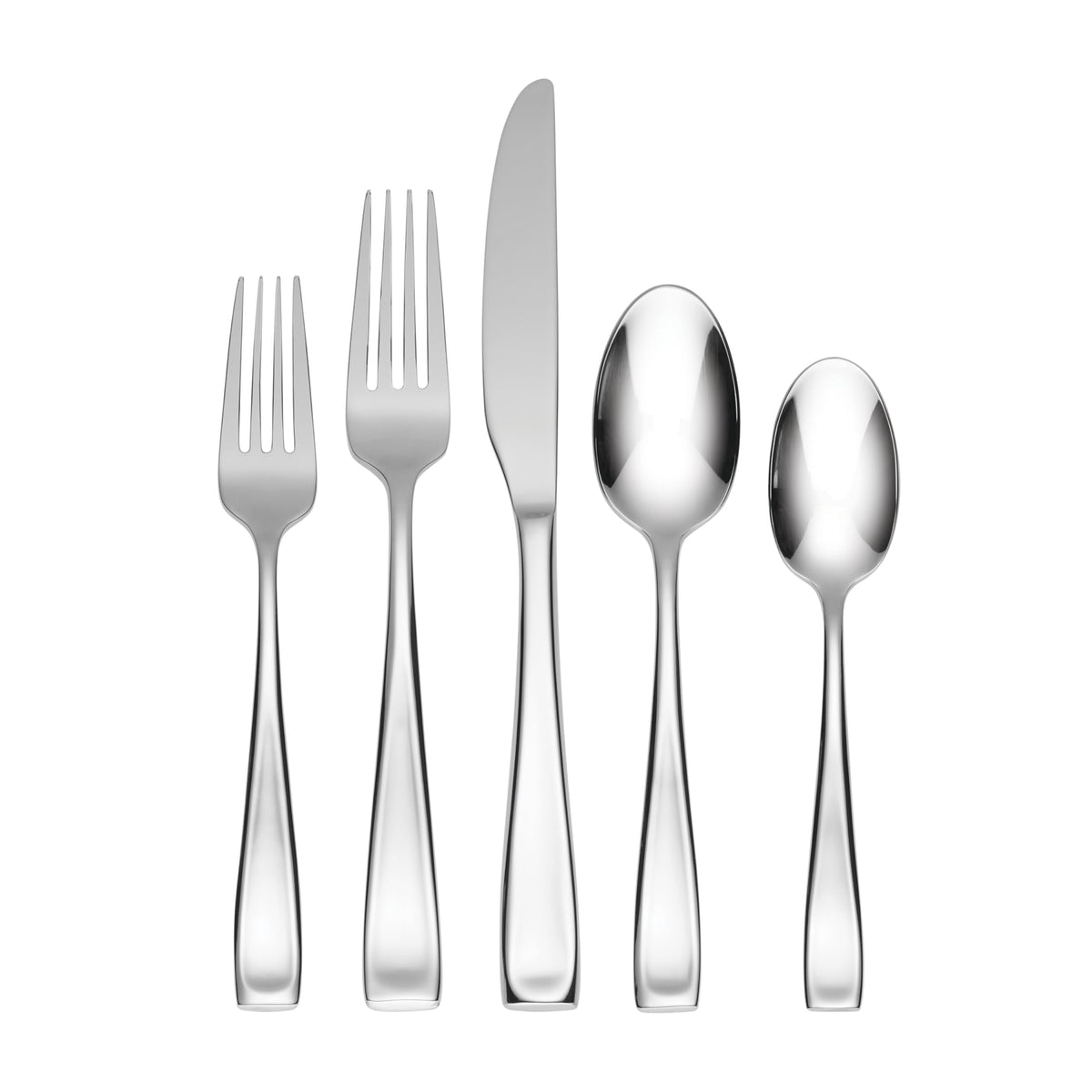 Oneida Moda Soup Spoons Silverware Set for 4, Flatware | mirror finish, dishwasher safe | great for soup, cutlery set, utensil set, rust resistant, kitchen essentials