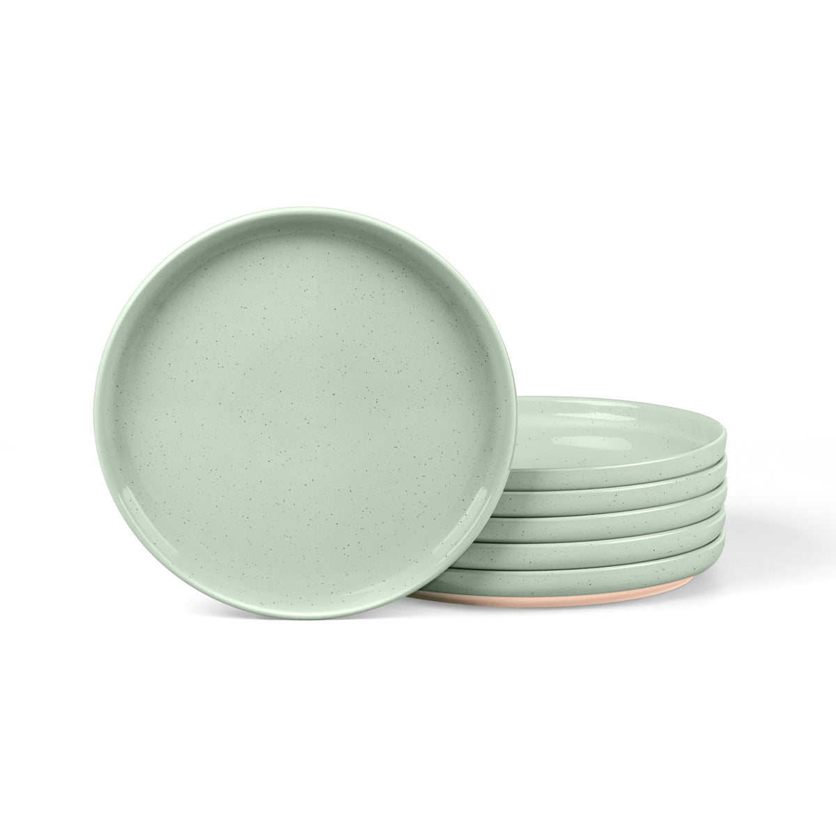 LIANYU Stoneware Dinner Plates Set of 4, 10.5 Inch Porcelain Kitchen Plates, High Edge Flat Dishes Set for Steak, Salad, Dessert, Microwave & Dishwasher & Oven Safe, Scratch Resistant, Milky Brown
