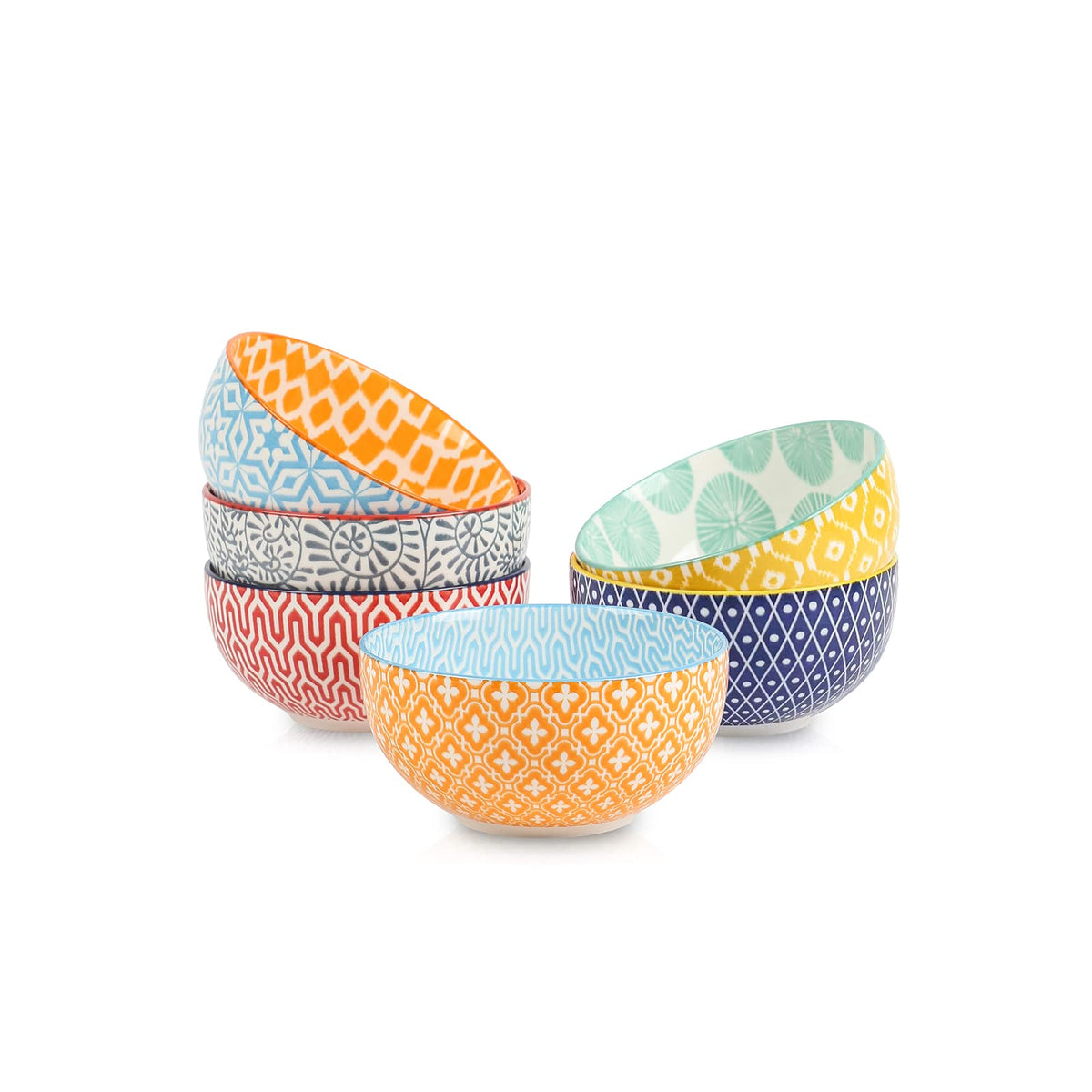 Selamica Ceramic Cereal Bowls Set of 6, 24 Oz Deep Soup Bowls for Kitchen | 5.9 Inch Dessert Bowls for Salad, Pasta, Oatmeal, Ramen, Microwave Dishwasher Safe, Assorted Colors