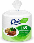 Heavy-Duty Paper Dinner Plates – 10 3/8" Disposable Plates, Grease-Resistant & Cut-Resistant – 165 Count Bulk Pack for Parties, Catering, or Everyday Use