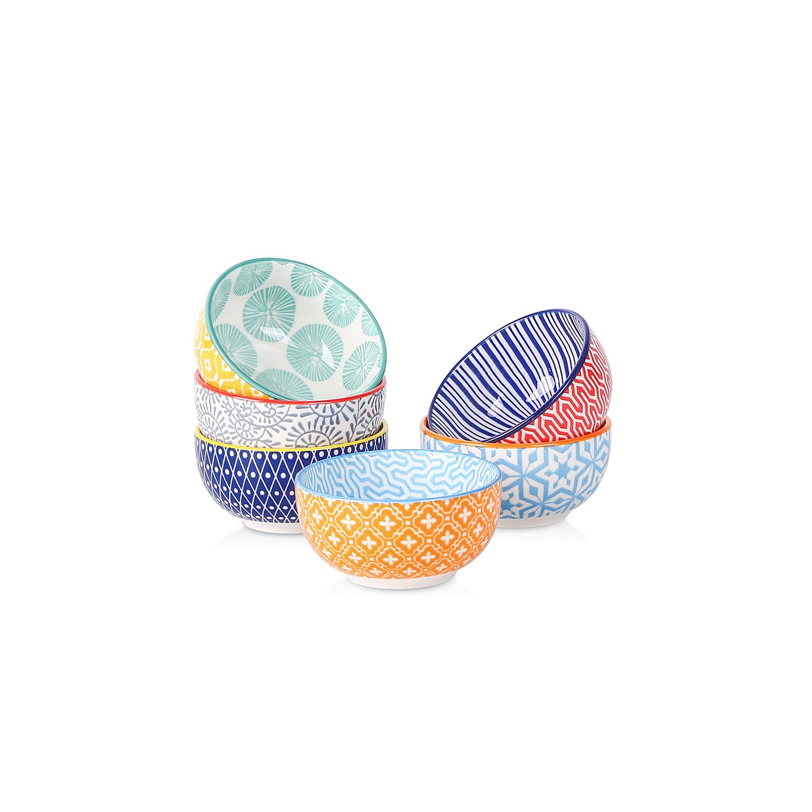 Selamica Ceramic Cereal Bowls Set of 6, 24 Oz Deep Soup Bowls for Kitchen | 5.9 Inch Dessert Bowls for Salad, Pasta, Oatmeal, Ramen, Microwave Dishwasher Safe, Assorted Colors