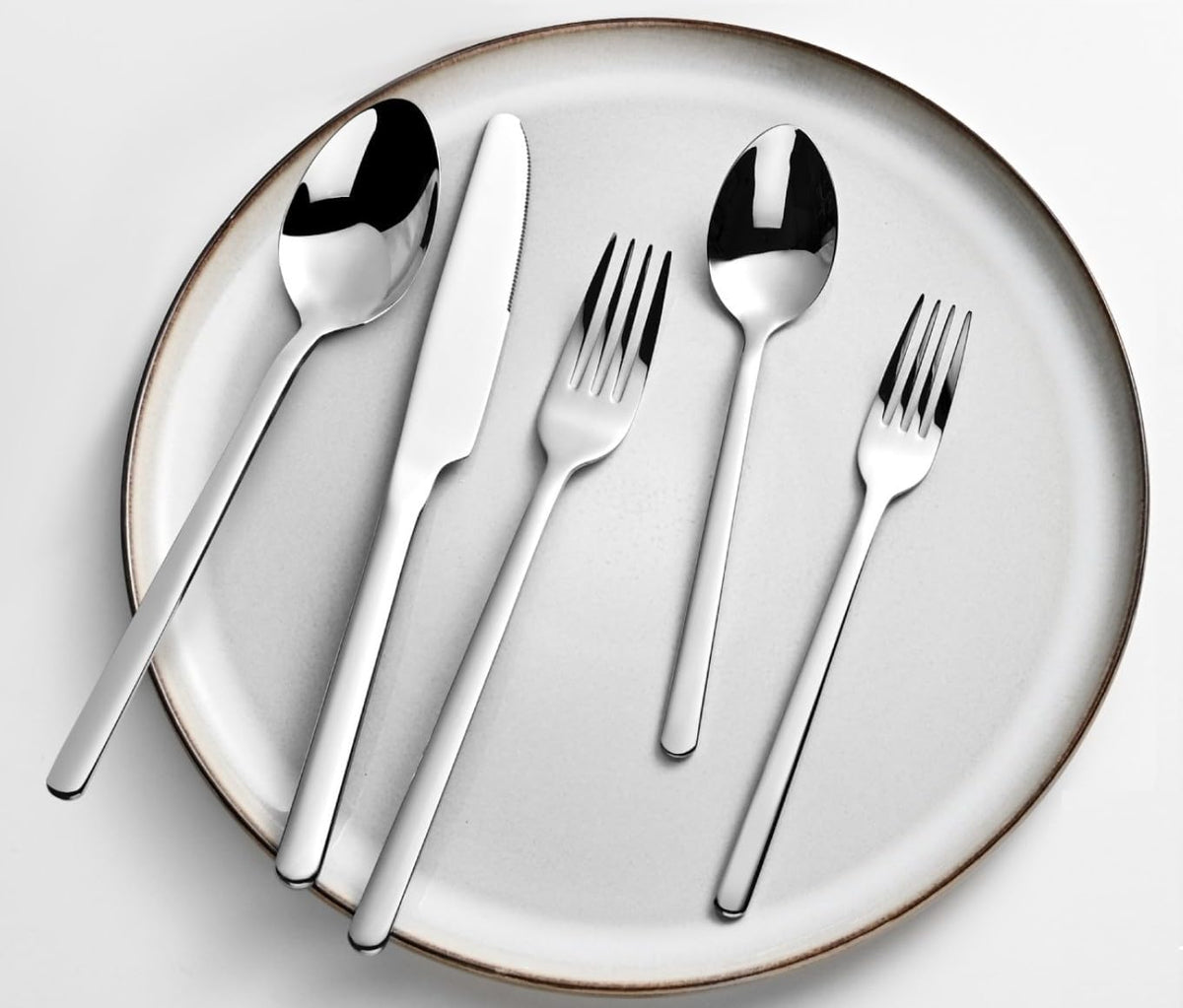 30 Pieces Silverware Set, Flatware Cutlery Set for 6, 18/10 Stainless Steel Silverware Utensils Minimalist Design Dishwasher Safe